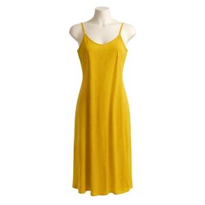 Nanette Lepore Y2K Canary Yellow Slip Dress Spaghetti Strap Midi Size 2